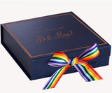 Will You Be My Best man? Proposal Box Navy - Border - Rainbow Ribbon by Tshirt Unlimited - Vysn