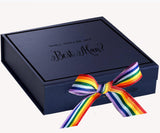 Will You Be My Best man? Proposal Box Navy - Border - Rainbow Ribbon by Tshirt Unlimited - Vysn