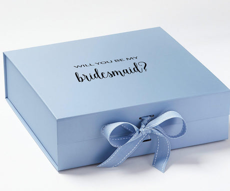 Will You Be My bridesmaid? Proposal Box Light Blue - No Border by Tshirt Unlimited - Vysn