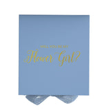 Will You Be My Flower Girl? Proposal Box Light Blue - No Border by Tshirt Unlimited - Vysn