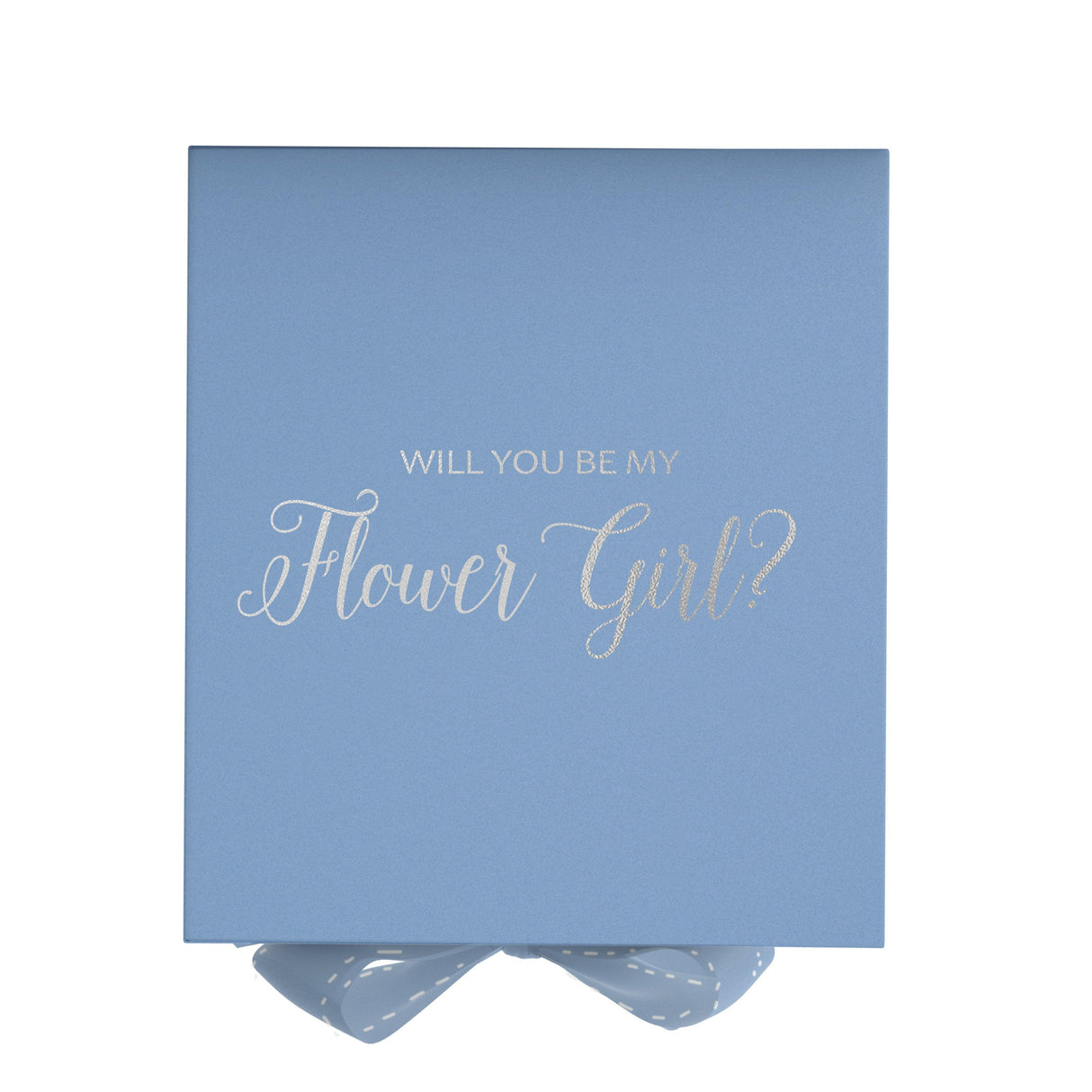 Will You Be My Flower Girl? Proposal Box Light Blue - No Border by Tshirt Unlimited - Vysn