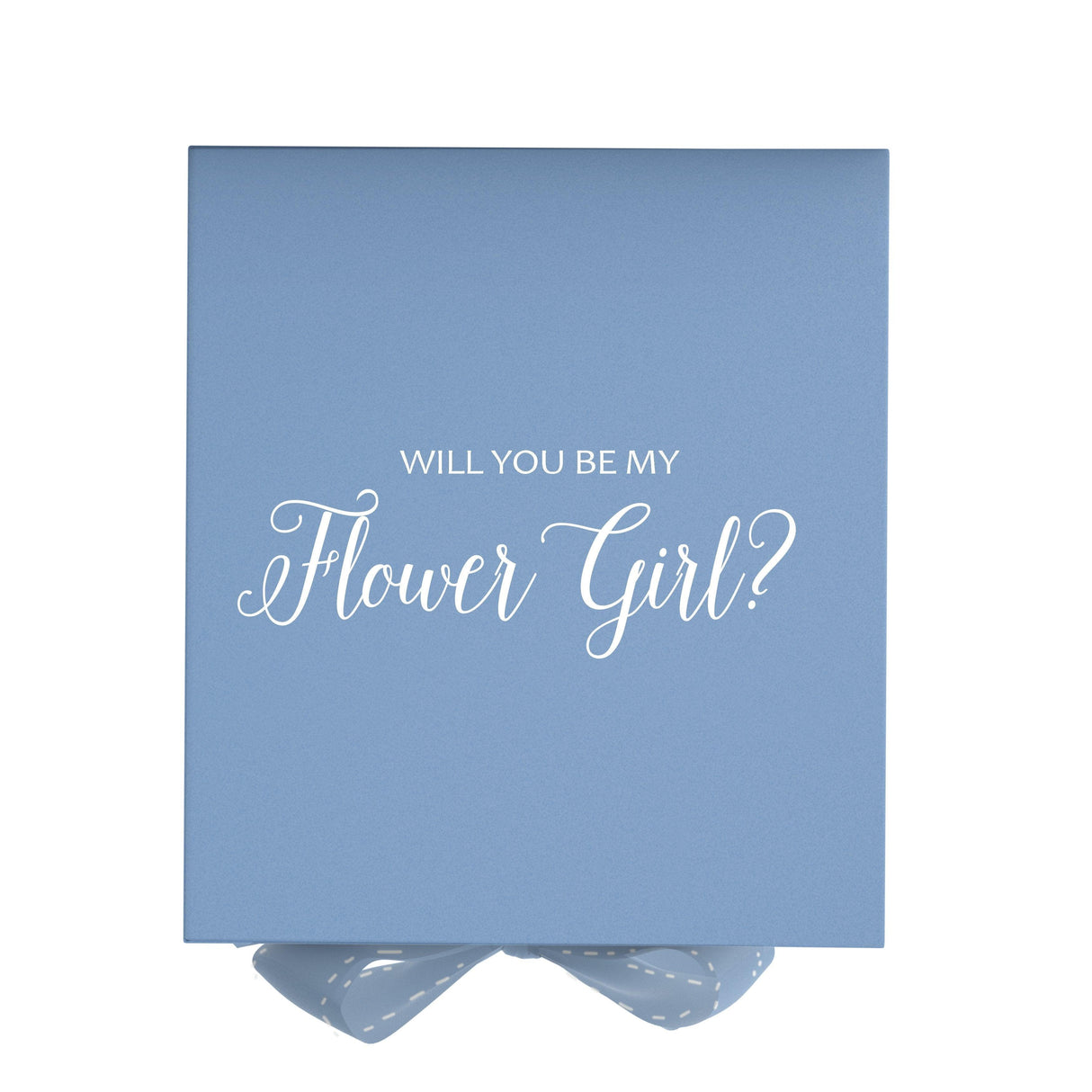 Will You Be My Flower Girl? Proposal Box Light Blue - No Border by Tshirt Unlimited - Vysn