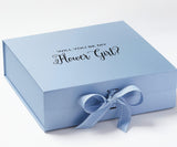 Will You Be My Flower Girl? Proposal Box Light Blue - No Border by Tshirt Unlimited - Vysn