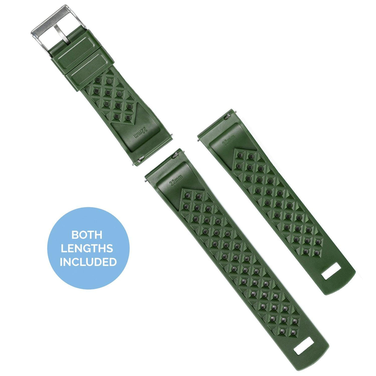 Withings Nokia Activité  and Steel HR | Tropical-Style 2.0 | Army Green by Barton Watch Bands - Vysn