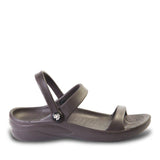 Women's 3-Strap Sandals - Dark Brown by DAWGS USA - Vysn