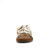 Women's Bristol Three Band Tie Sandal Gold by Nest Shoes - Vysn