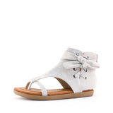 Women's Chi Lace Detail Gladiator Sandal Stone by Nest Shoes - Vysn