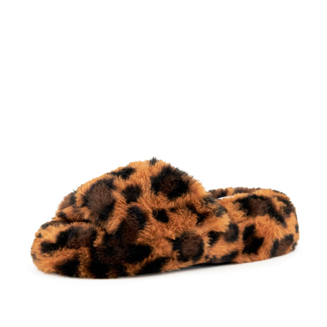 Women's Geneva Faux Fur Slipper Leopard by Nest Shoes - Vysn