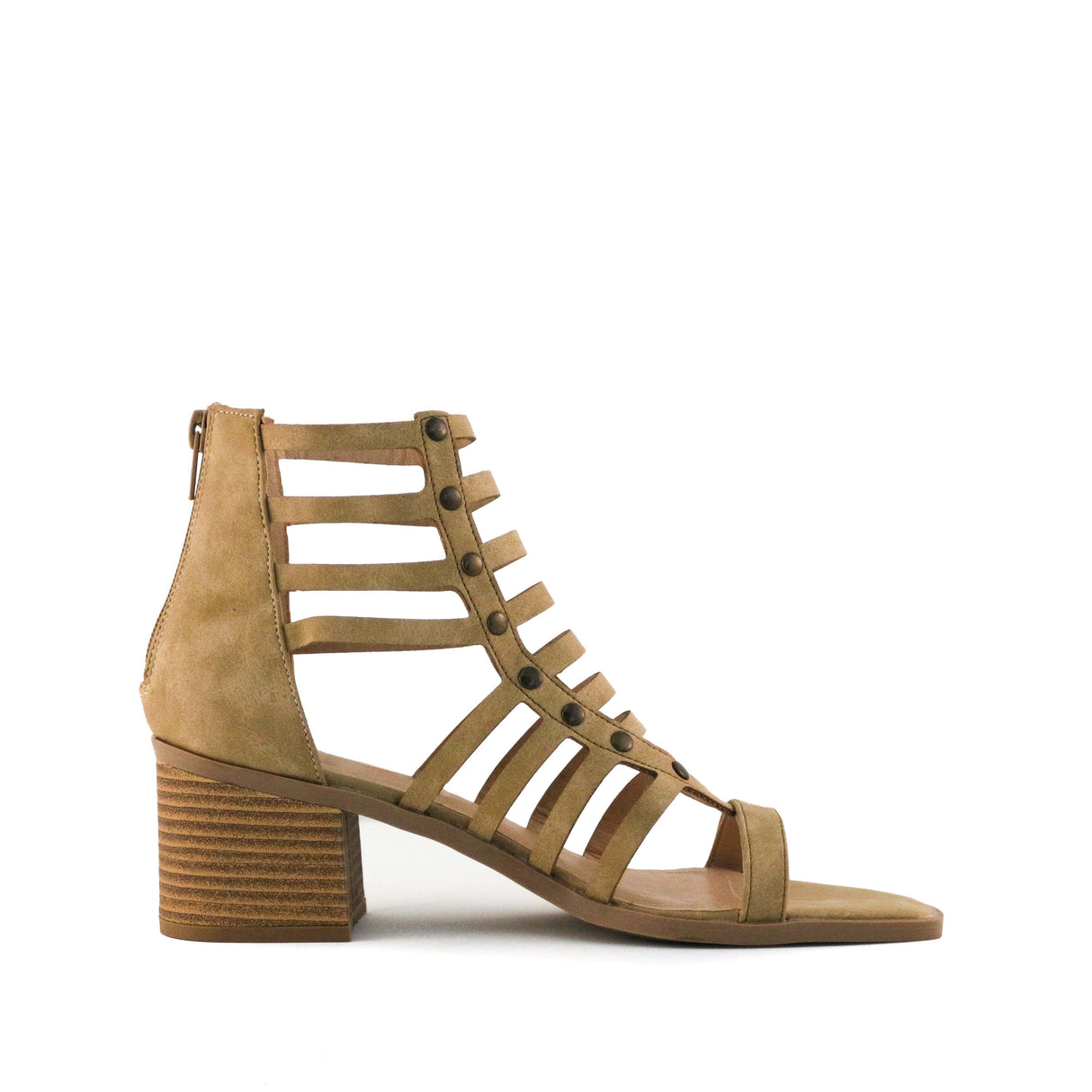 Women's Mina Strappy Block Heel Sandals Natural by Nest Shoes - Vysn