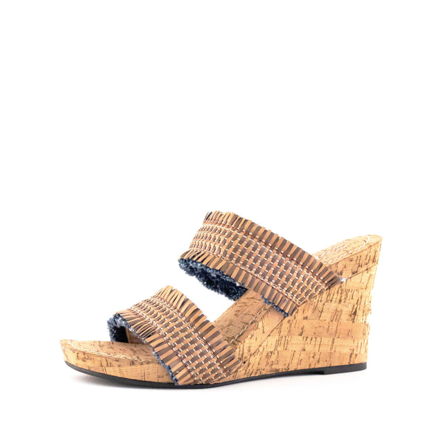 Women's Mone Two Band Wedge Natural by Nest Shoes - Vysn