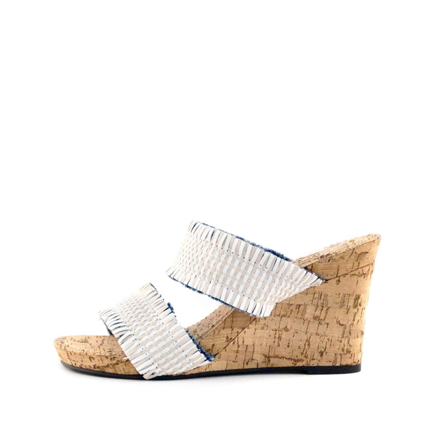 Women's Mone Two Band Wedge White by Nest Shoes - Vysn