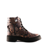 Women's Runaway Combat Boots Brown Snake by Nest Shoes - Vysn