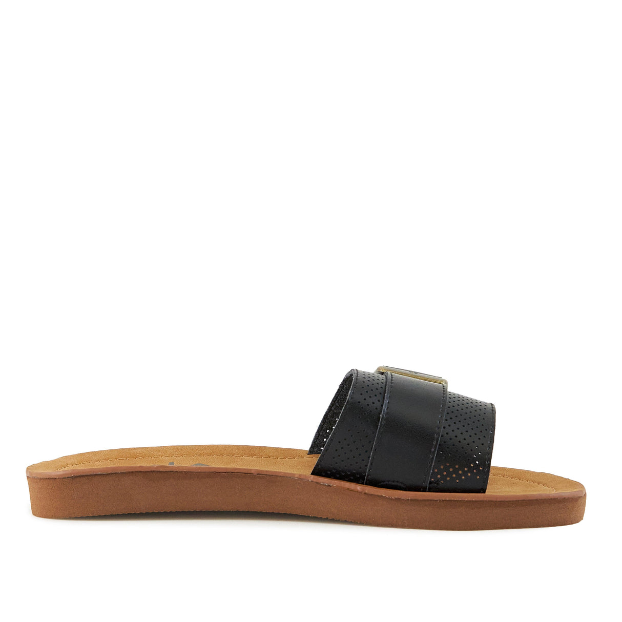 Women's Sandals Buckle Down Black by Nest Shoes - Vysn