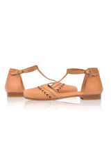 Wonderland T-strap Leather Flats by ELF - Vysn