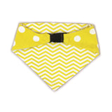 Yellow Chevron Reversible Dog Bandana by Uptown Pups - Vysn