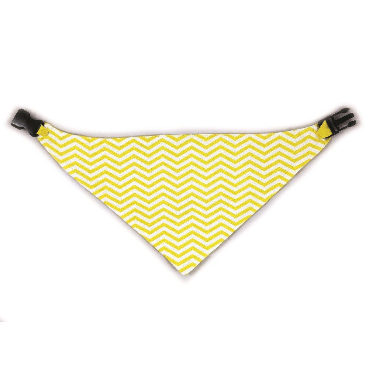 Yellow Chevron Reversible Dog Bandana by Uptown Pups - Vysn