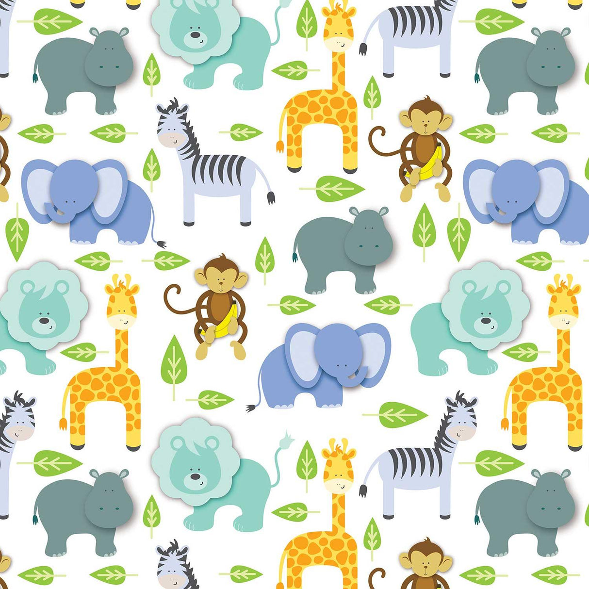 Zoo Animals Baby Gift Wrap by Present Paper - Vysn