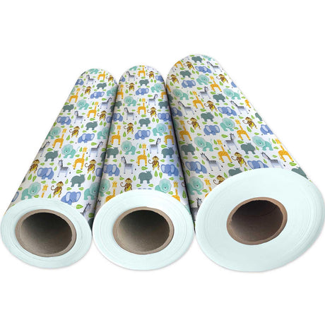 Zoo Animals Baby Gift Wrap by Present Paper - Vysn